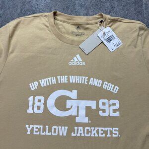 Georgia Tech Yellow Jackets Adidas Shirt Men L Gold Climalite Crew Football